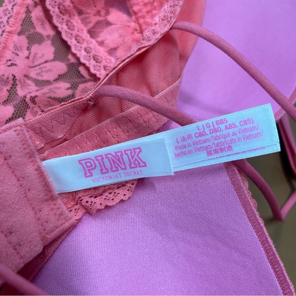 Victoria's Secret Pink Lace Bra with Underwire Support L - Picture 3 of 3